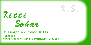 kitti sohar business card